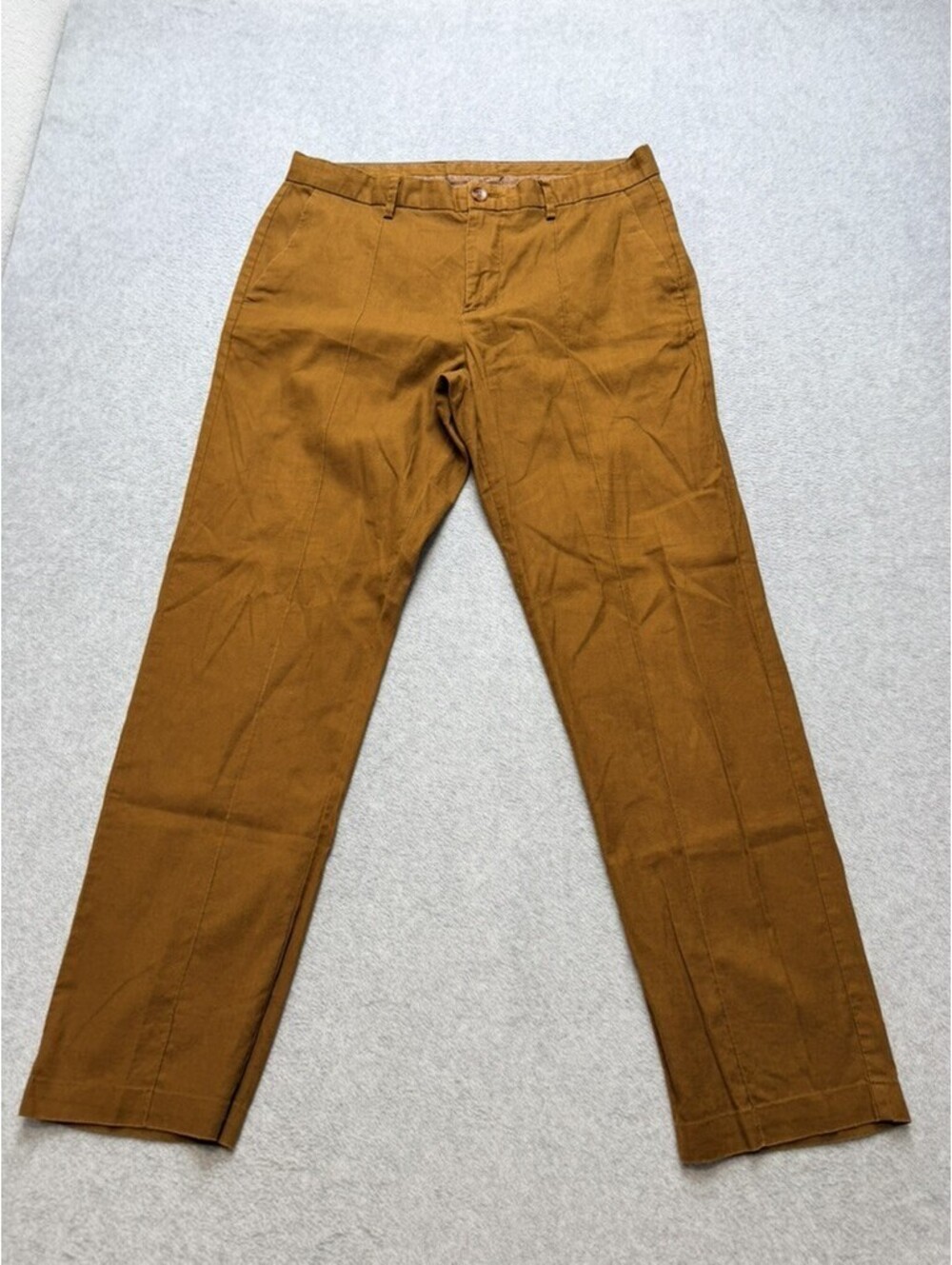 DANDY DEL MAR Mens Pants 33x30 Rust Linen Cotton Blend Front Seam